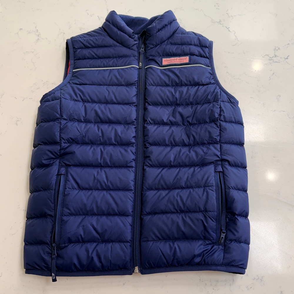 Boys Vineyard Vines Blue Puffer Vest - M
